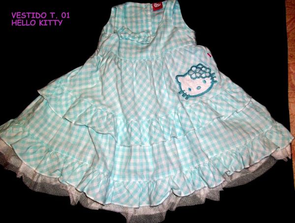 VESTIDO T. 1 ANO HELLO KITTY comprimento: 47cm busto: 50cm r