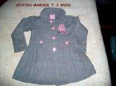 VESTIDO MARISOL T. 2 ANOS cinza e rosa lindo